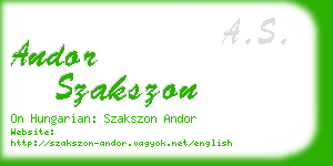 andor szakszon business card